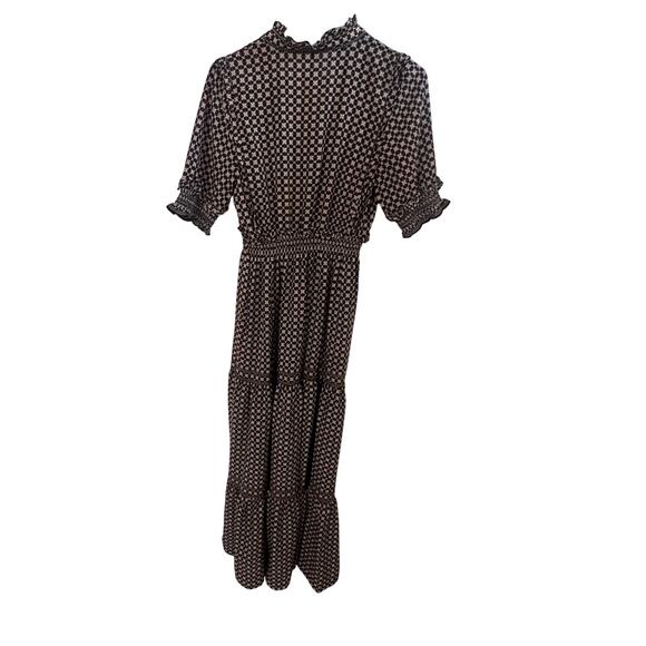 NWT Max Studio dress black white patterned layered long dress sz M w $148 tag - Picture 6 of 6